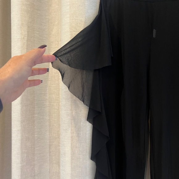 Women's Sheer Ruffle Beach Bottom Cover Up Pants, Size Medium - Picture 6 of 16